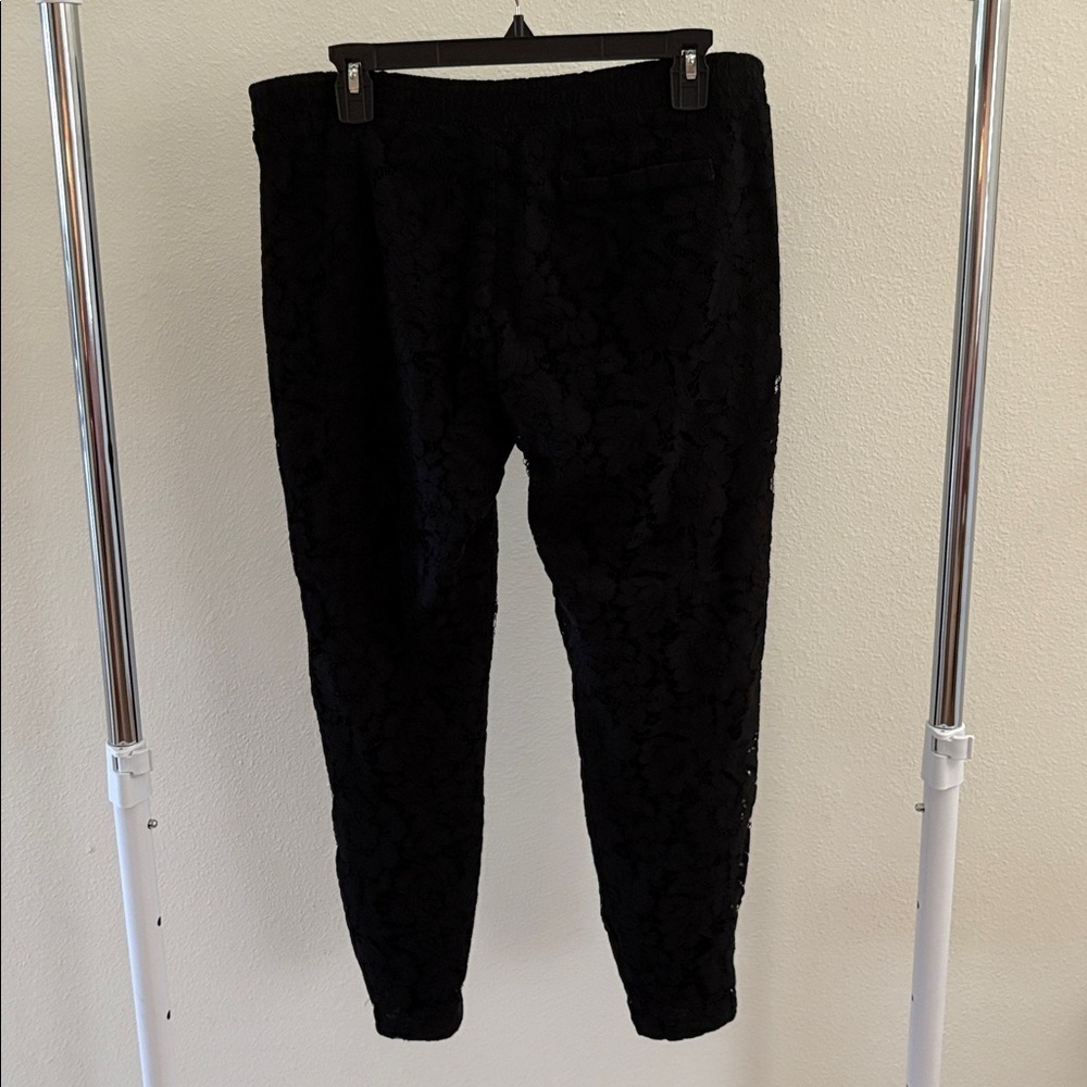 CHASER Black Lace Joggers size medium - Picture 3 of 10